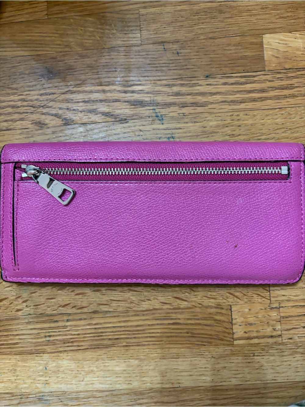Coach Hot Pink Leather Foldover Long Wallet with Logo GUC - Picture 7 of 7